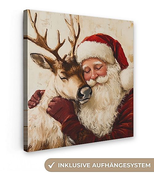 OneMillionCanvasses® Leinwandbild Weihnachtsmann - Rentier - Weihnachten, F günstig online kaufen