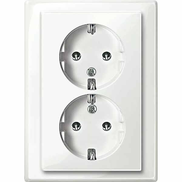 Merten SCHUKO-Doppel-Steckdose polarweiß glänzend MEG2420-1419 günstig online kaufen