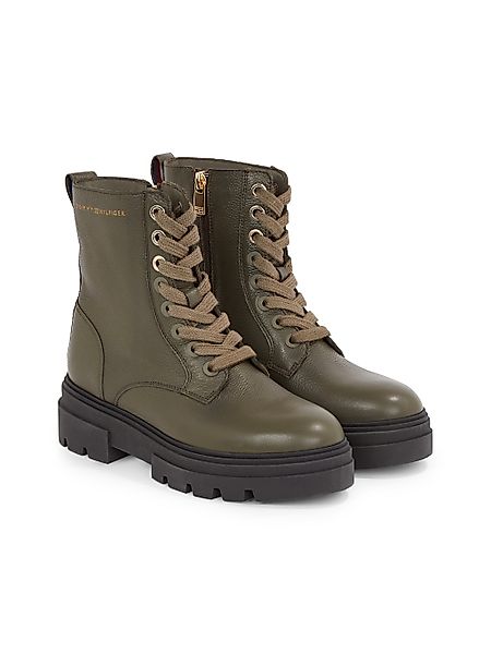 Tommy Hilfiger Schnürboots "BICOLOR LEATHER LACE-UP", Plateau, Schnürstiefe günstig online kaufen