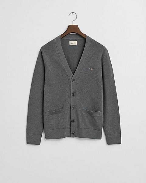 Gant Strickjacke CASUAL COTTON V-Ausschnitt, regular fit, Taschen günstig online kaufen
