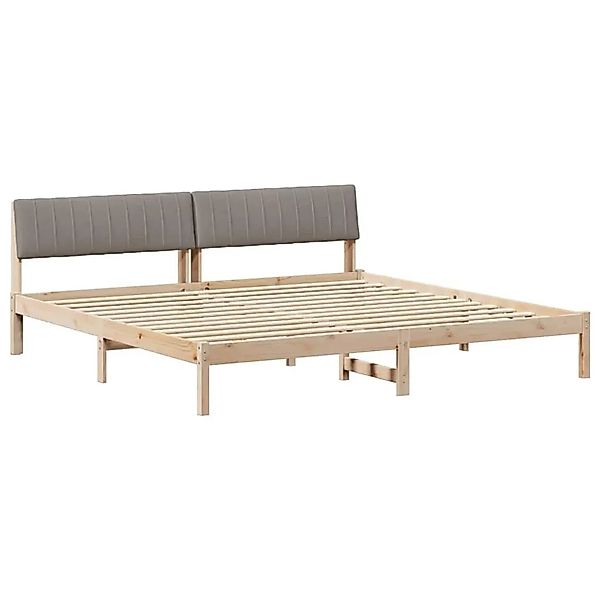 vidaXL Bettgestell Braun und Taupe 200 x 200 cm Massivholz Kiefer 3394351 günstig online kaufen