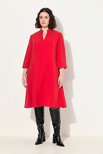 Ulla Popken Jerseykleid Midikleid Stehkragen V-Ausschnitt günstig online kaufen