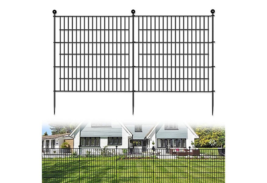 GarveeMore Metallzaun Garten Zaun10 Panels Kein Graben für Garten im Freien günstig online kaufen