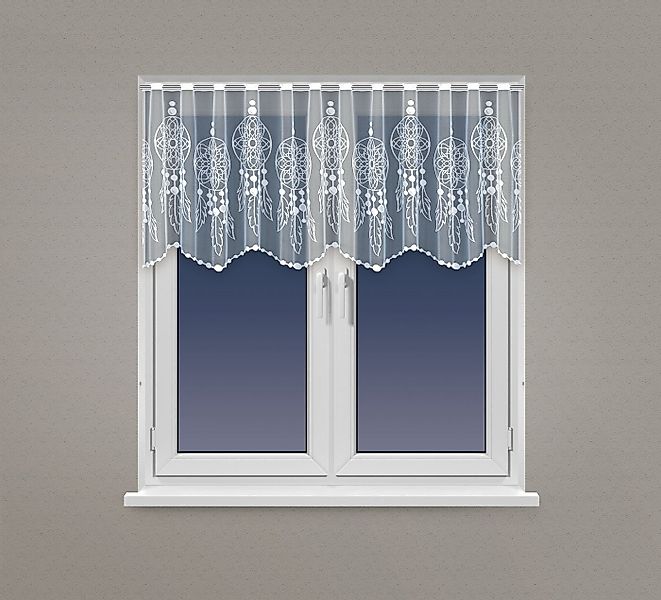 QBTEXTIL Scheibengardine Traumfänger Motiv Stangendurchzug Jacquard-Stoff günstig online kaufen