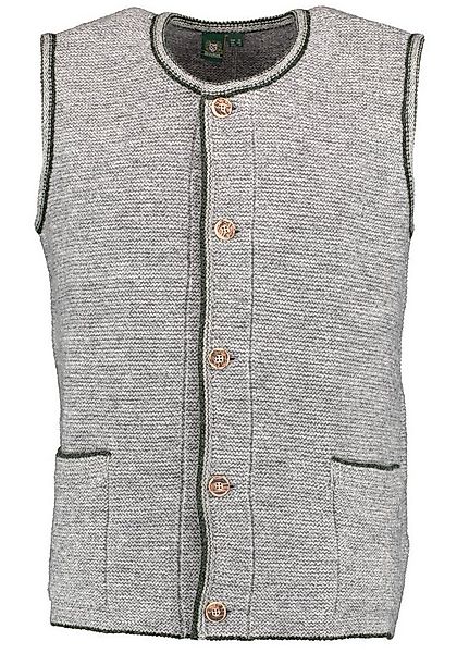 OS Trachten Strickweste Ormeya Herren Weste mit Rundhalsausschnitt und Pasp günstig online kaufen