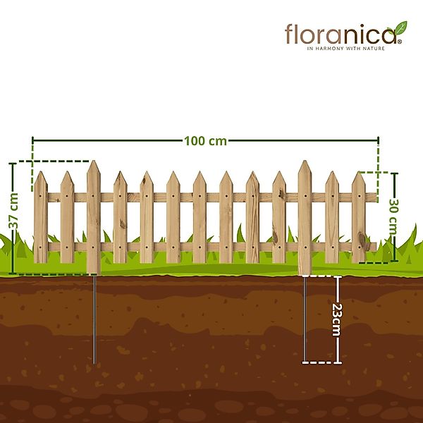 Floranica Zierzaun Vorgartenzaun Steckzaun Gartenzaun Zierzaun günstig online kaufen