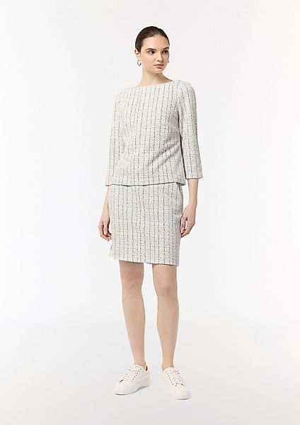 comma 3/4-Arm-Shirt T-Shirt Bouclé-Jerseyshirt mit Metallic-Garn günstig online kaufen