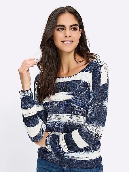 heine Strickpullover Druck-Pullover Langarm günstig online kaufen