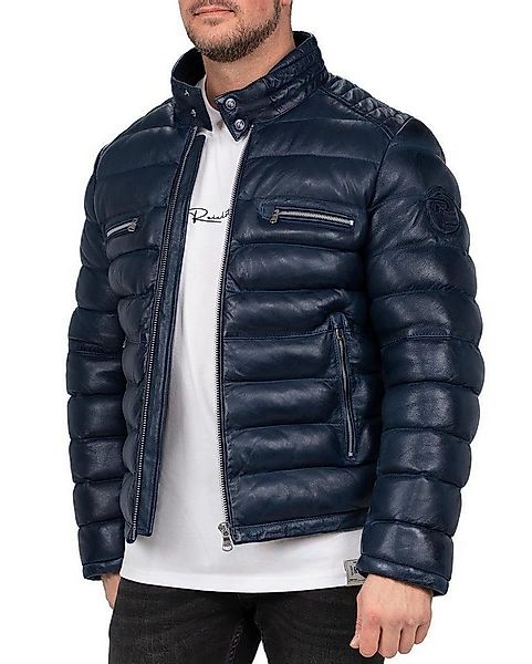 Reichstadt Bomberjacke Herren Regular Fit Jacke Echtleder 19RS016 Navy M Zw günstig online kaufen