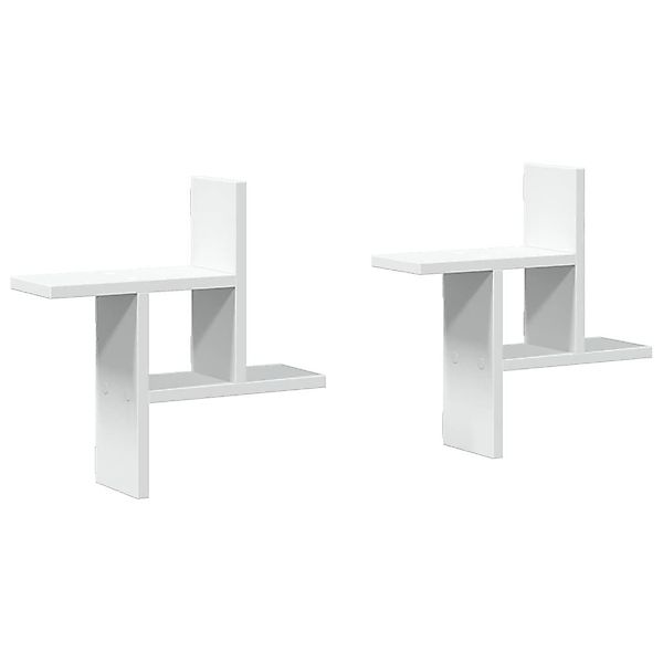 vidaXL Regal Wandregale 2 Stk. Weiß günstig online kaufen