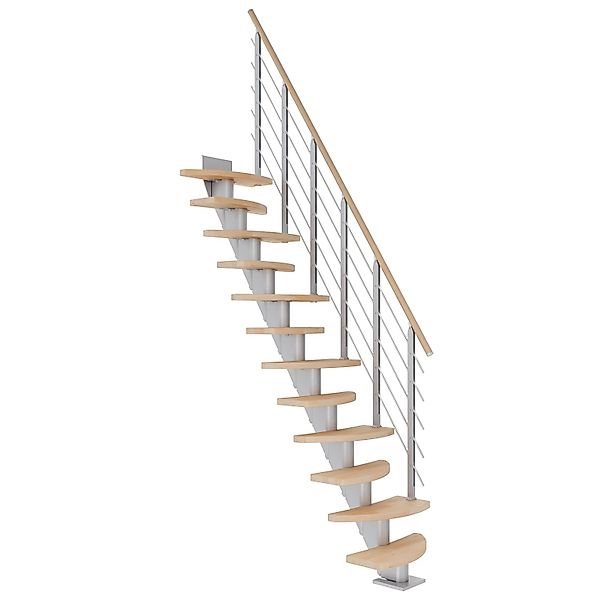 Dolle Mittelholmtreppe Berlin Buche Perlgrau GH bis 292 cm Variabel 64 cm F günstig online kaufen