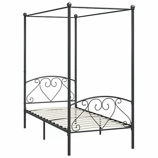 Himmelbett-gestell Grau Metall 90 X 200 Cm günstig online kaufen