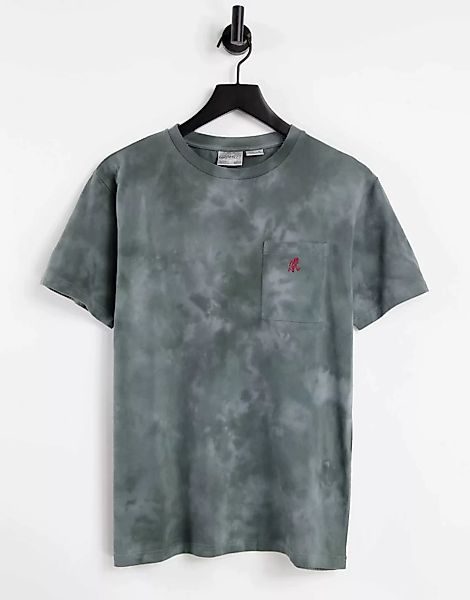 Gramicci – One Point – T-Shirt mit Batikmuster in Grau günstig online kaufen