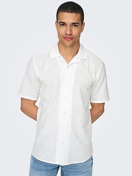 ONLY & SONS Kurzarmhemd "ONSCAIDEN SS SOLID RESORT LINEN NOOS" günstig online kaufen