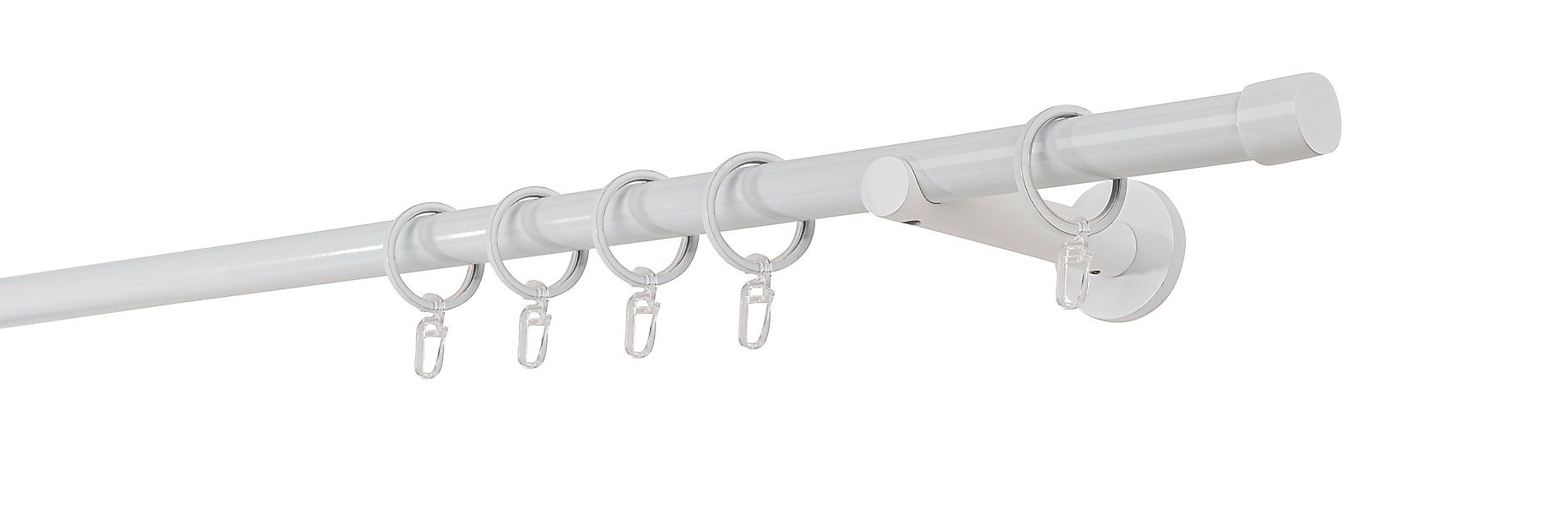 ondeco Gardinenstange Rundrohr Wandabstand 12cm Kappe, günstig online kaufen