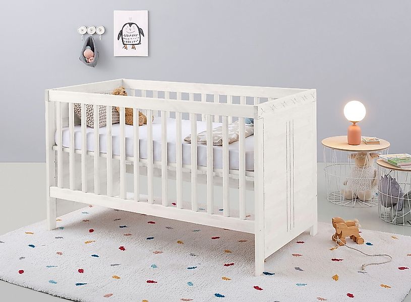 Lüttenhütt Babybett "Indra, Schlupfsprossen, 4-fach verstellbare Liegehöhe, günstig online kaufen