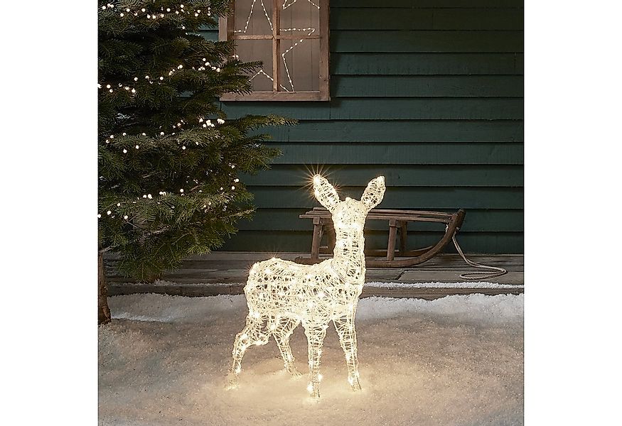 Lights4fun LED Dekofigur LED-Rentier Rehkitz L Swinsty, LED fest integriert günstig online kaufen