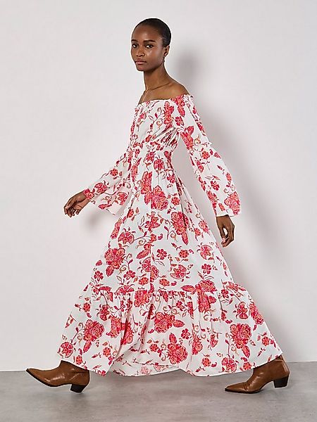 Apricot Maxikleid Floral Bardot Kleid mit Smokdetails günstig online kaufen