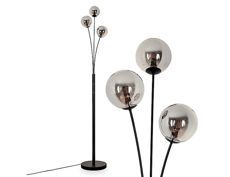hofstein Stehlampe Stehlampe aus Metall/Glas in Schwarz/Rauchfarben, ohne L günstig online kaufen