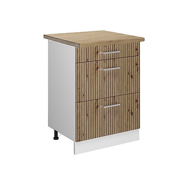 Vicco Küchenunterschrank R-Line Artisan-Eiche/Weiß 60 cm mit Schubladen AP günstig online kaufen