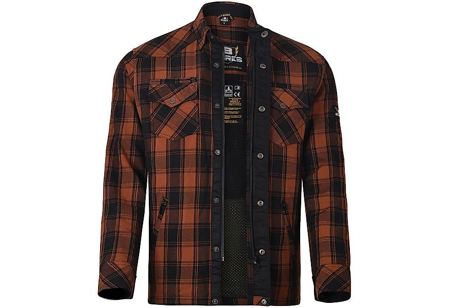 Bores Motorradjacke Bores Lumberjack Jacken-Hemd orange / schwarz Herren at günstig online kaufen