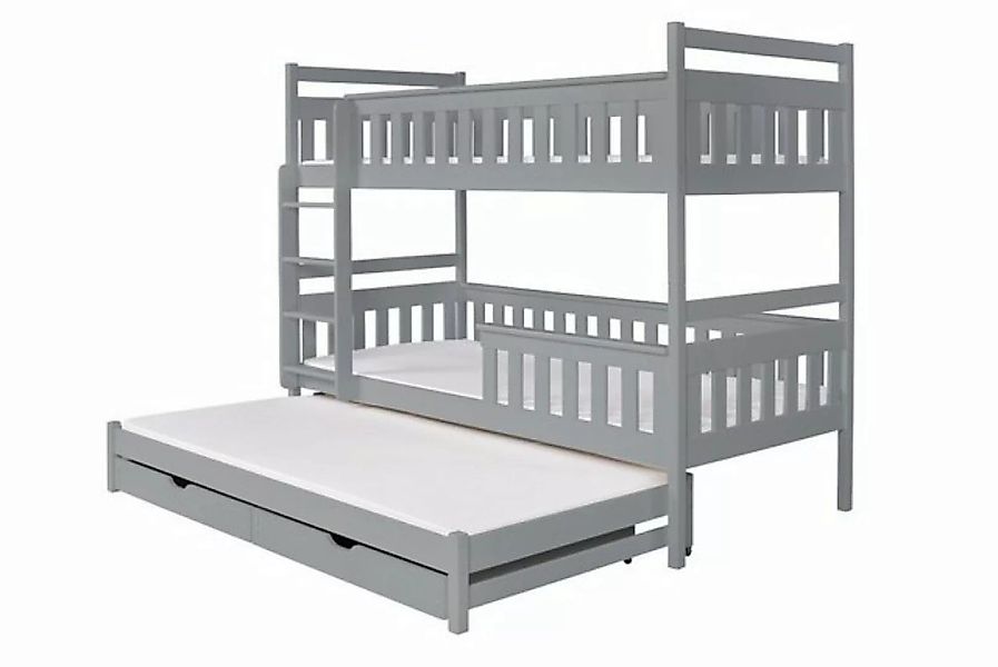 Deine Möbel 24 Etagenbett Hochbett Kinderbett KEV für 3 Kinder 90x200 Aschg günstig online kaufen