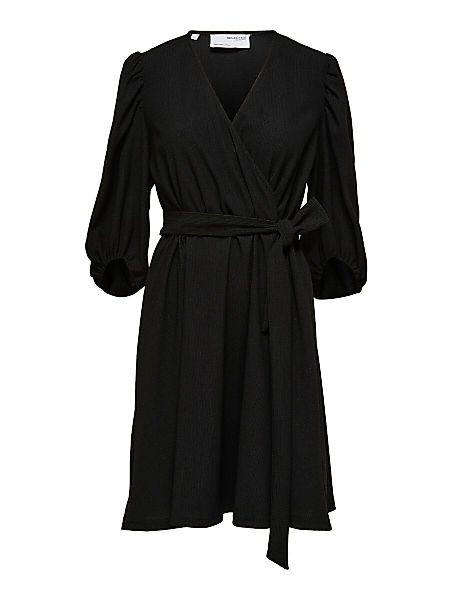 SELECTED Geripptes Kleid Damen Schwarz günstig online kaufen