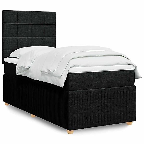 vidaXL Boxspringbett mit Matratze Schwarz 80x200 cm Stoff 3294185 günstig online kaufen
