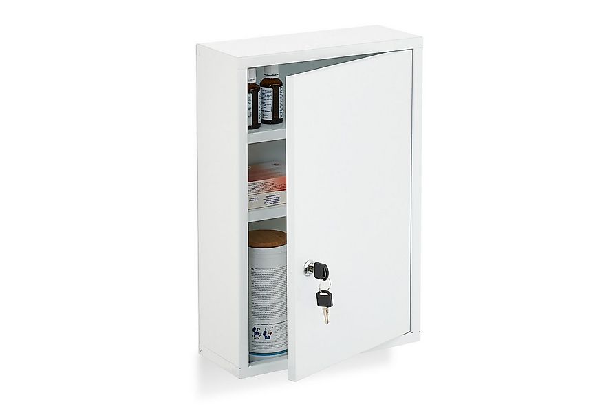 relaxdays Medizinschrank Weißer Medizinschrank aus Stahl günstig online kaufen