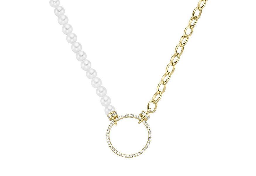 GIORGIO MARTELLO MILANO Collier mit weißen Muschelkern-Perlen und Zirkonia, günstig online kaufen
