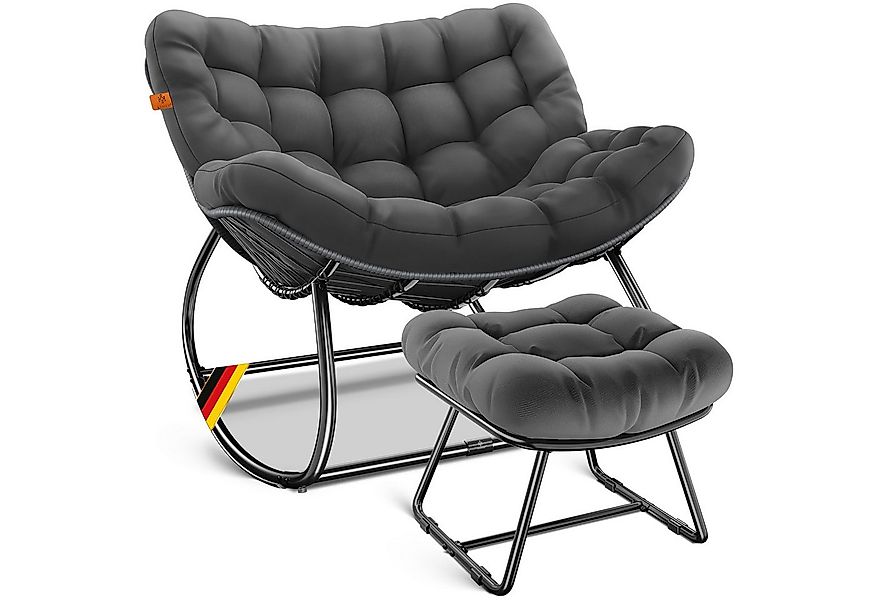 KESSER Schaukelstuhl Schaukelsessel Chillexer Pro mit Fußstütze für drinnen günstig online kaufen