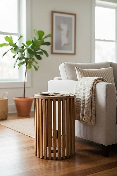 FaHome Beistelltisch Handgefertigt Teakholz Blumenhocker (Holzleisten günstig online kaufen