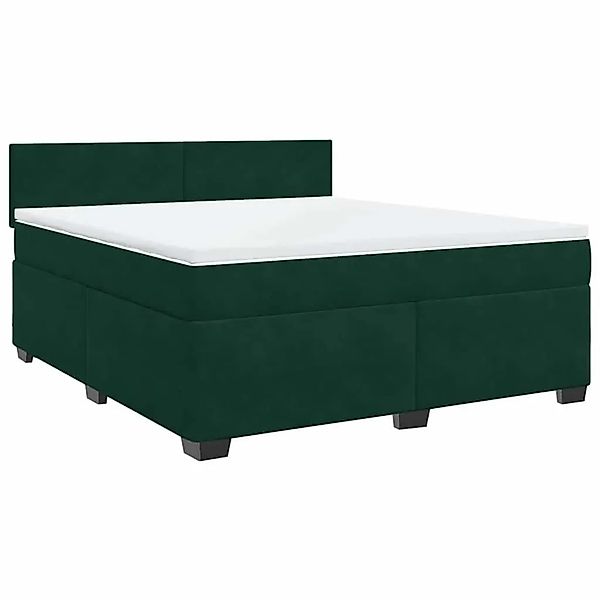 vidaXL Boxspringbett mit Matratze Dunkelgrün 180x200 cm Samt 3288675 günstig online kaufen