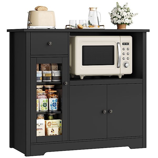 HOMECHO Buffet Küchenschrank weiß Mikrowellenregal mit günstig online kaufen