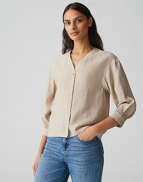 OPUS Kurzarmbluse FAILANI Loose aus leicht glänzendem Viskose Mix günstig online kaufen