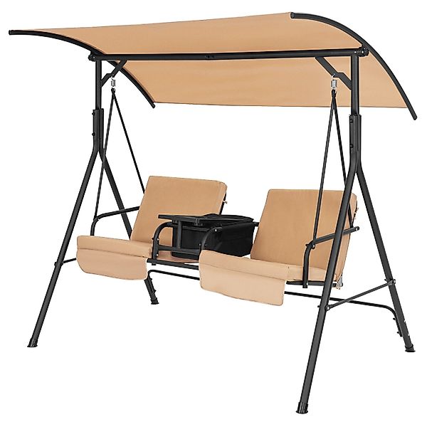 COSTWAY Hollywoodschaukel, 2-Sitzer, mit verstellbarem Dach, günstig online kaufen