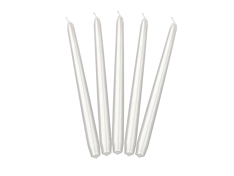 partydeco Spitzkerze, Spitzkerzen 24cm perlmutt weiß, günstig online kaufen