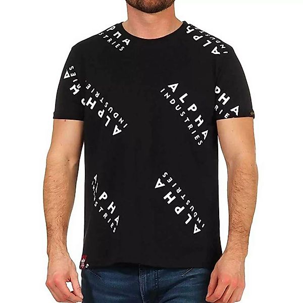 Alpha Industries Aop Kurzärmeliges T-shirt 2XL Black / White günstig online kaufen