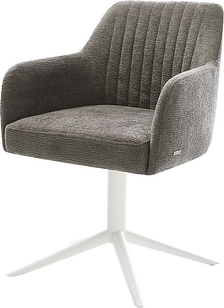 DELIFE Polsterstuhl Greg-Flex, Fußkreuz Weiß Bouclé günstig online kaufen