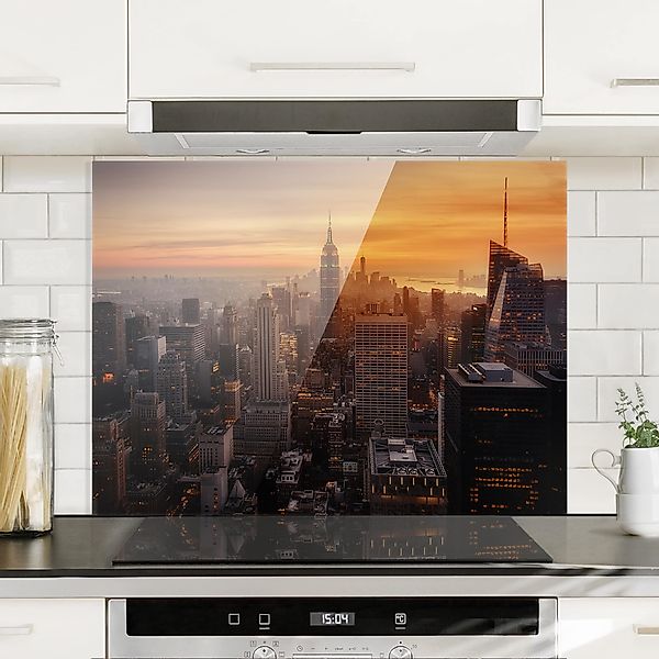 Spritzschutz Manhattan Skyline Abendstimmung günstig online kaufen