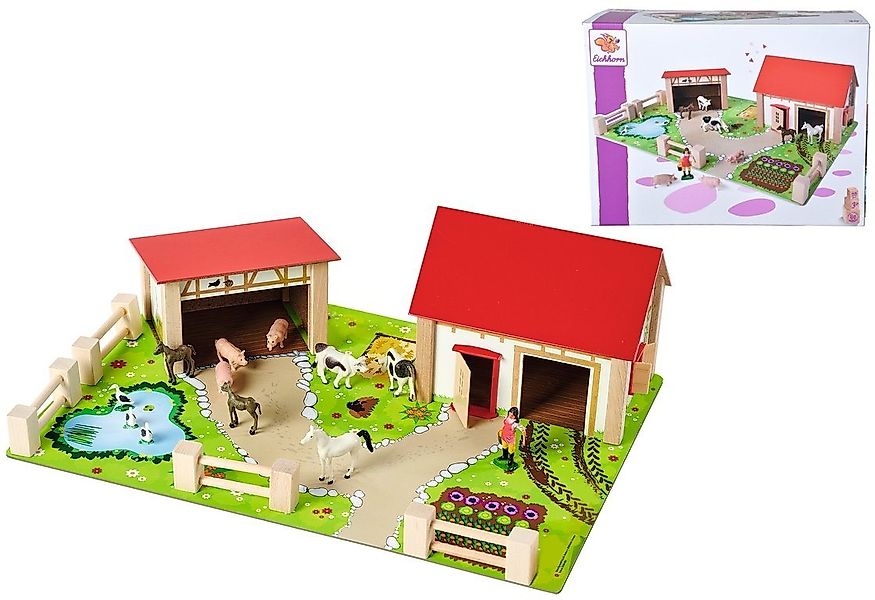 Eichhorn Spielwelt Spielzeug Spielwelt Tierwelt Bauernhof 20 Teile 36x51cm günstig online kaufen