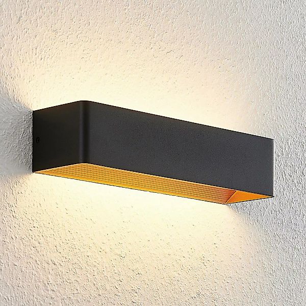 Arcchio LED-Wandlampe Karam, 37 cm, schwarz, Metall, up/down günstig online kaufen