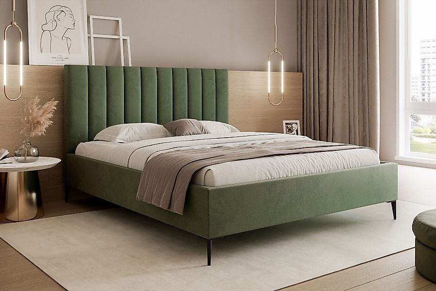 Goldstoff Polsterbett Elegantes Bett mit hohem günstig online kaufen