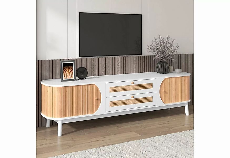 OKWISH TV-Schrank Lowboard (TV-Schrank mit Türen und Schubladen, TV-Ständer günstig online kaufen