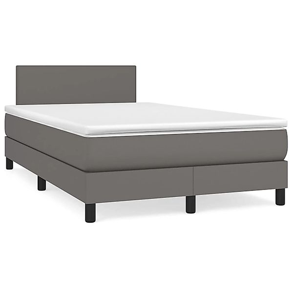 vidaXL Boxspringbett mit Matratze Grau 120x200 cm Kunstleder1389712 günstig online kaufen