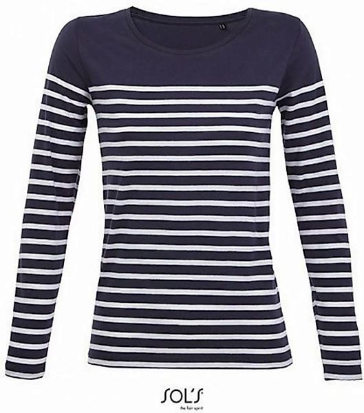 SOLS Langarmshirt Damen Shirt Women´s Long Sleeve Striped T-Shirt Matelot günstig online kaufen