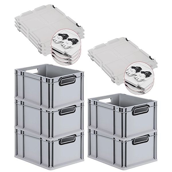 PROREGAL SuperSparSet 5x Eurobox Nextgen Color Mit Scharnierdeckel HxBxT 22 günstig online kaufen
