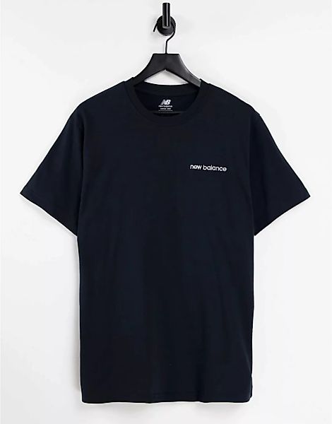 New Balance – T-Shirt in Schwarz mit linearem Logo, exklusiv bei ASOS günstig online kaufen