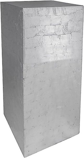 VIVANNO Blumenständer Fiberglas PODEST Säule - Blattsilber Blattoptik Hochg günstig online kaufen