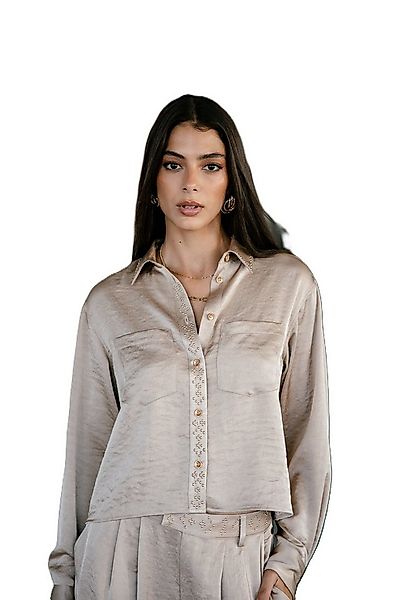 Freeman T. Porter Langarmbluse Caretina Satinado - Bluse in Satin Optik - G günstig online kaufen